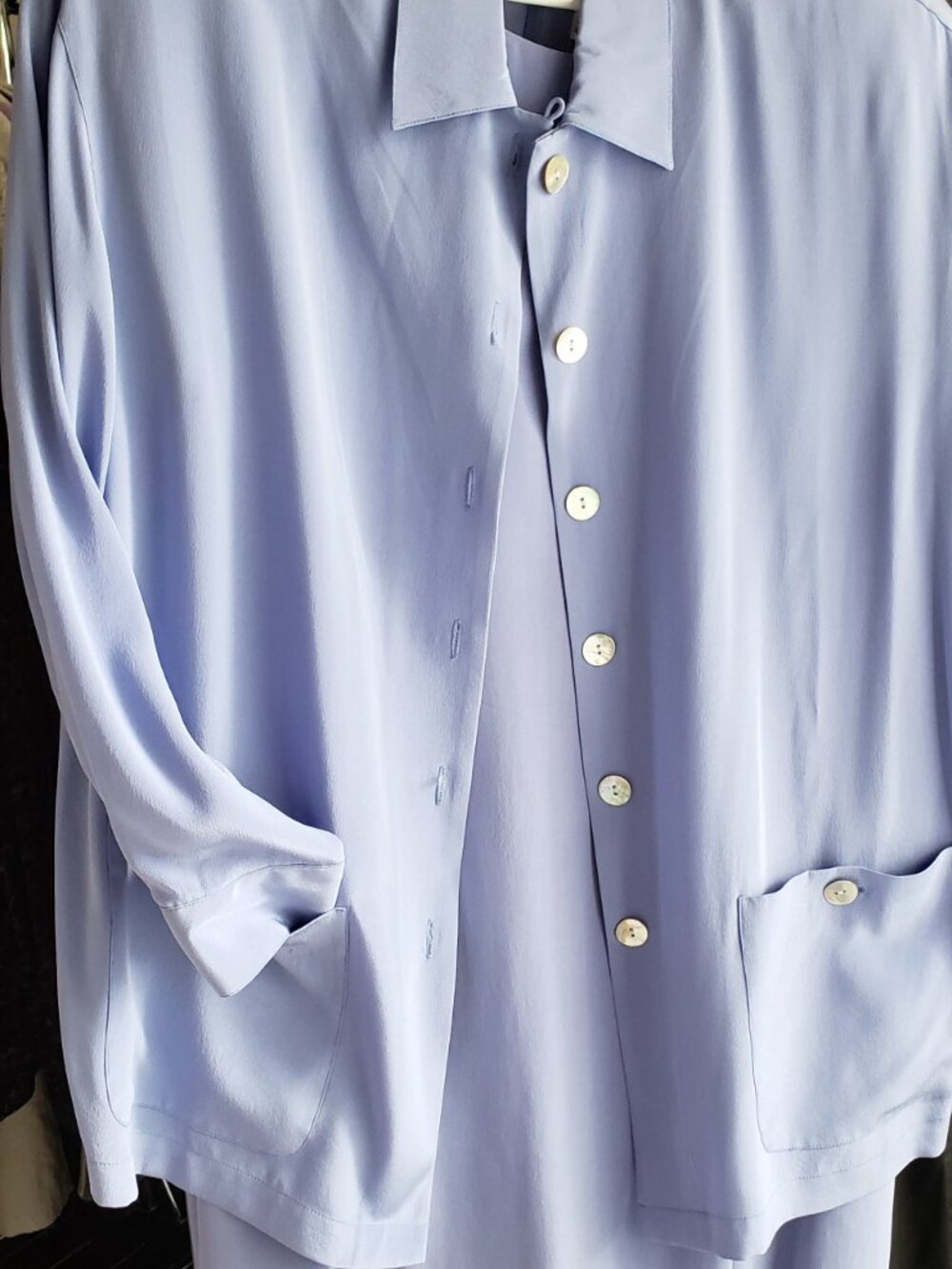2 piece Women's Petite size 16 Silk Dress & Jacket in Periwinkle